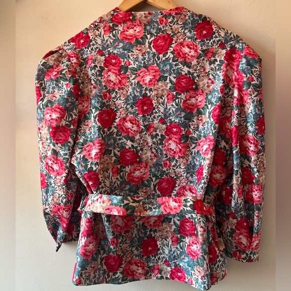 Vintage floral top long sleeve Demmans Classics 14/M - Picture 5 of 6